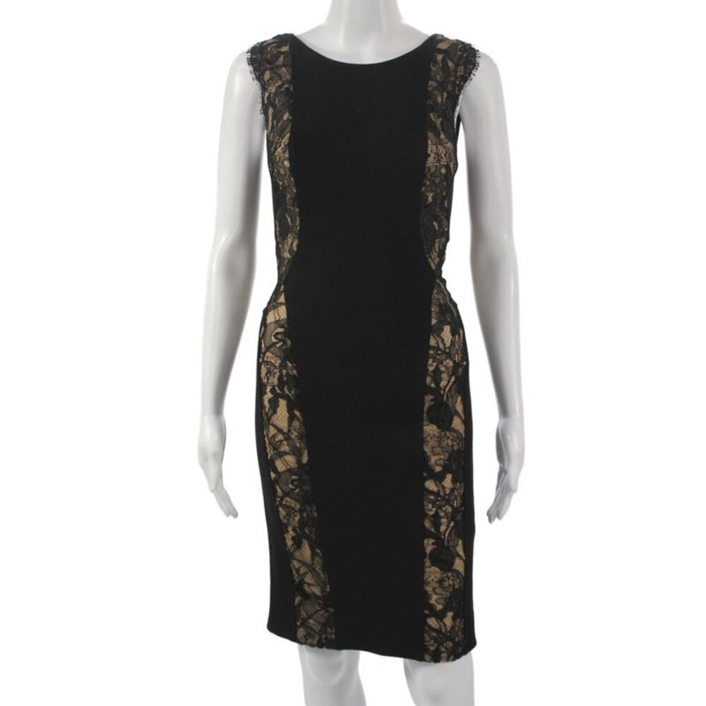 Emilio Pucci Womens Pencil Dress Black Sleeveless Round Neck Designer Size 6